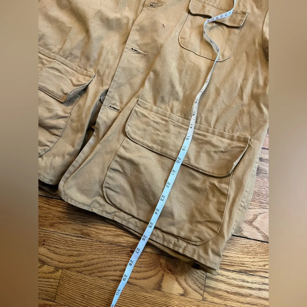 1960s Blue Bill by Red Head Canvas Hunting Jacket Shell Loops b3